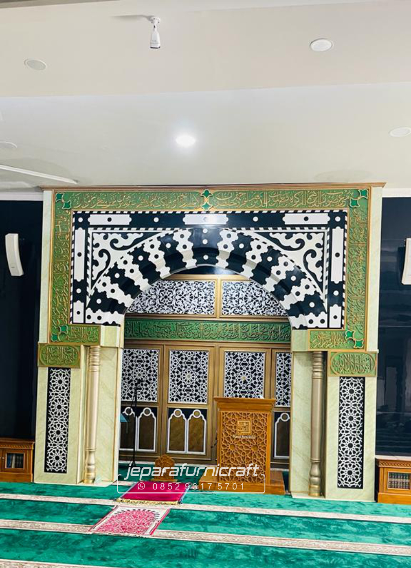 mihrab masjid, pengrajin mihrab masjid, gambar mihrab masjid, hiasan mihrab masjid