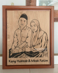 Hiasan Dinding Kayu Sketsa Wajah