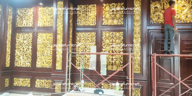 Panel Ukir Hiasan Dinding Jati